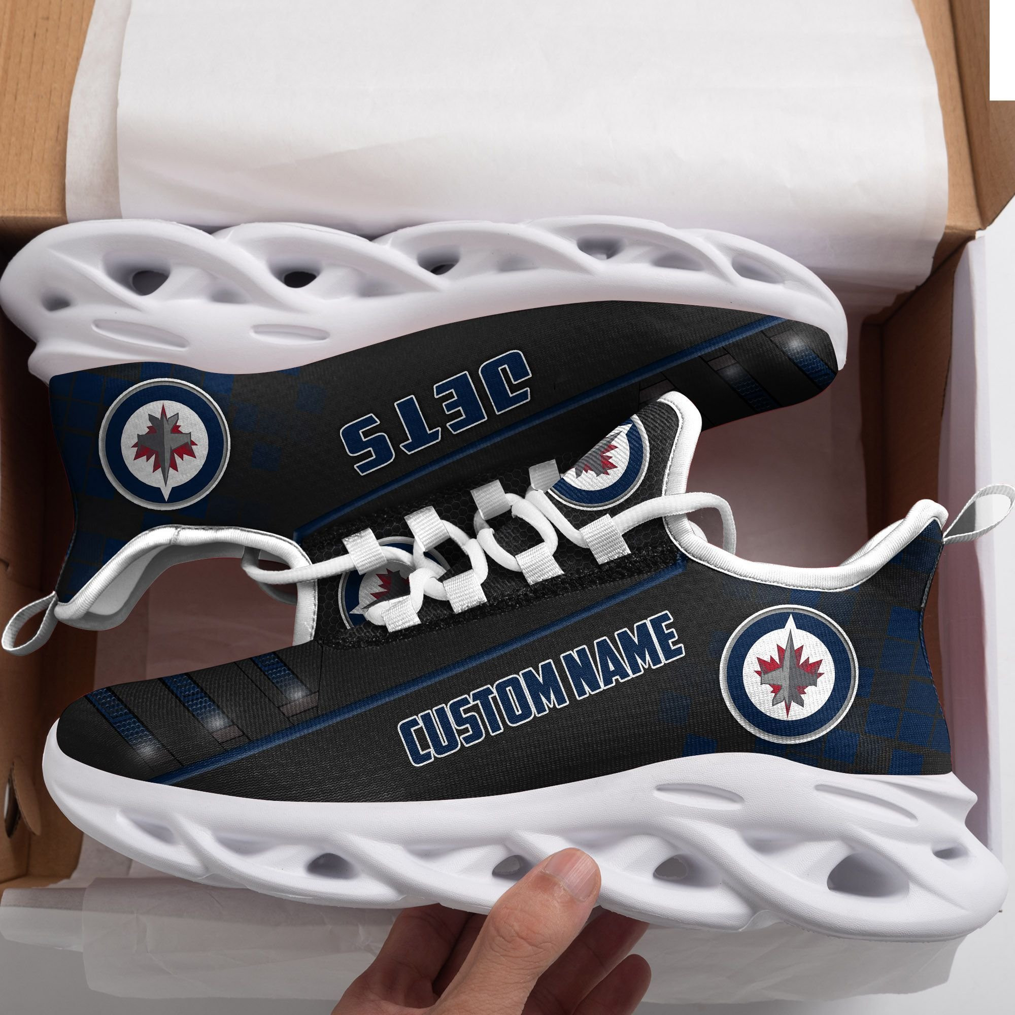 Winnipeg Jets Custom Name  Max Soul Sneaker Shoes For Fan