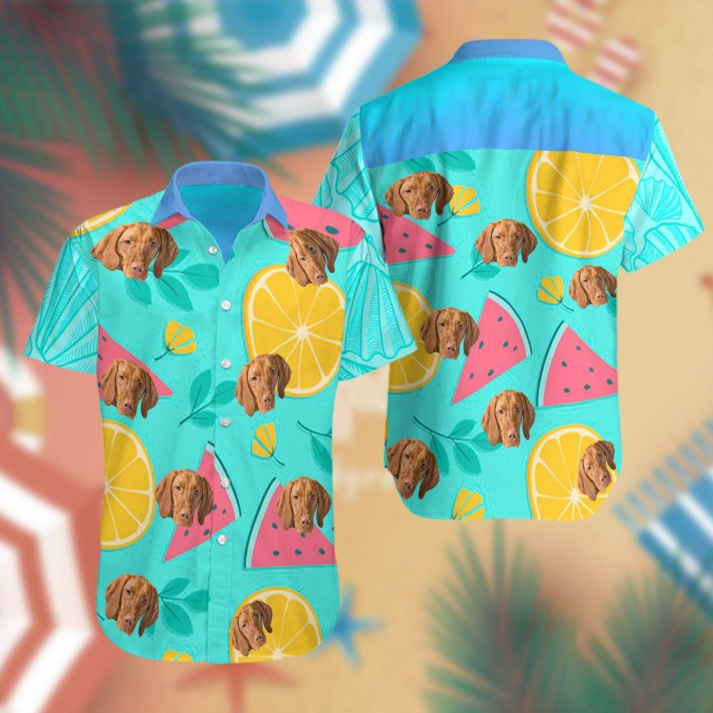 Vizslas Turquoise Fashion Aloha Hawaiian Shirt Colorful Short Sleeve Summer Beach Casual Shirt For Men And Women