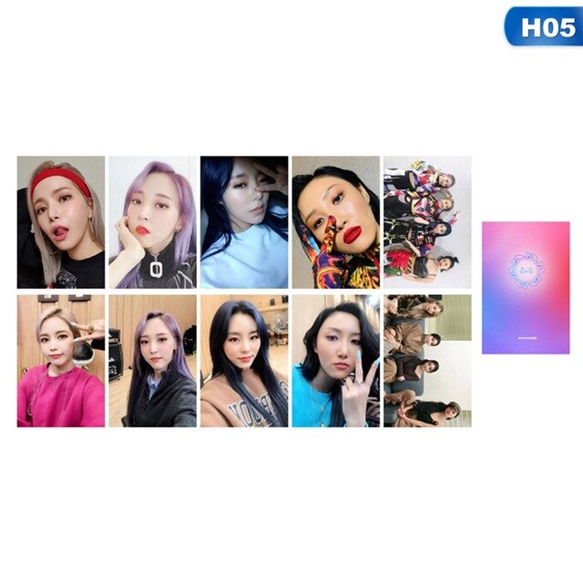 10Pcs/Set Kpop Mamamoo Album Reality In Black Self Made Paper Lomo Card Photo Card Poster Photocard Fans Gift Collection