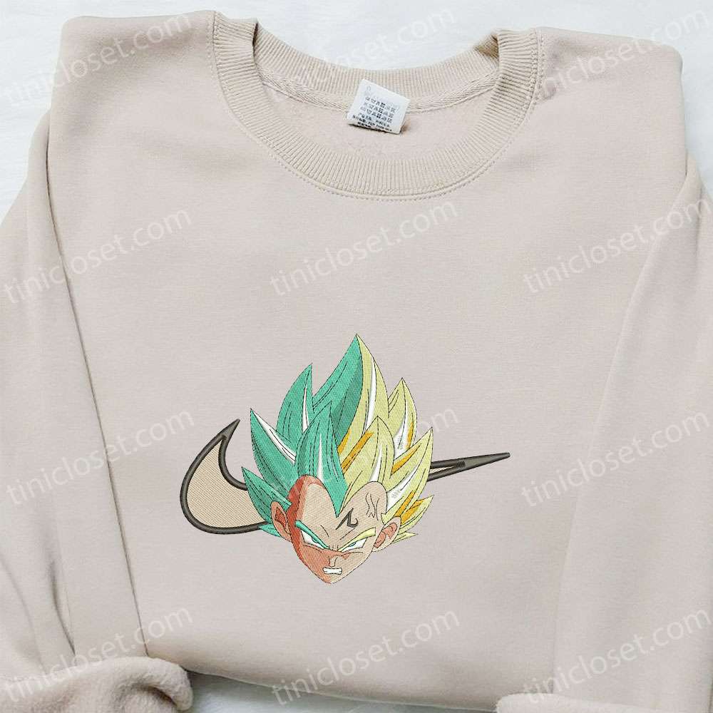 Swoosh Anime x Vegeta Embroidered Hoodie, Cool Anime Clothing, Best Gift Ideas for Family – Small Gifts Great Love
