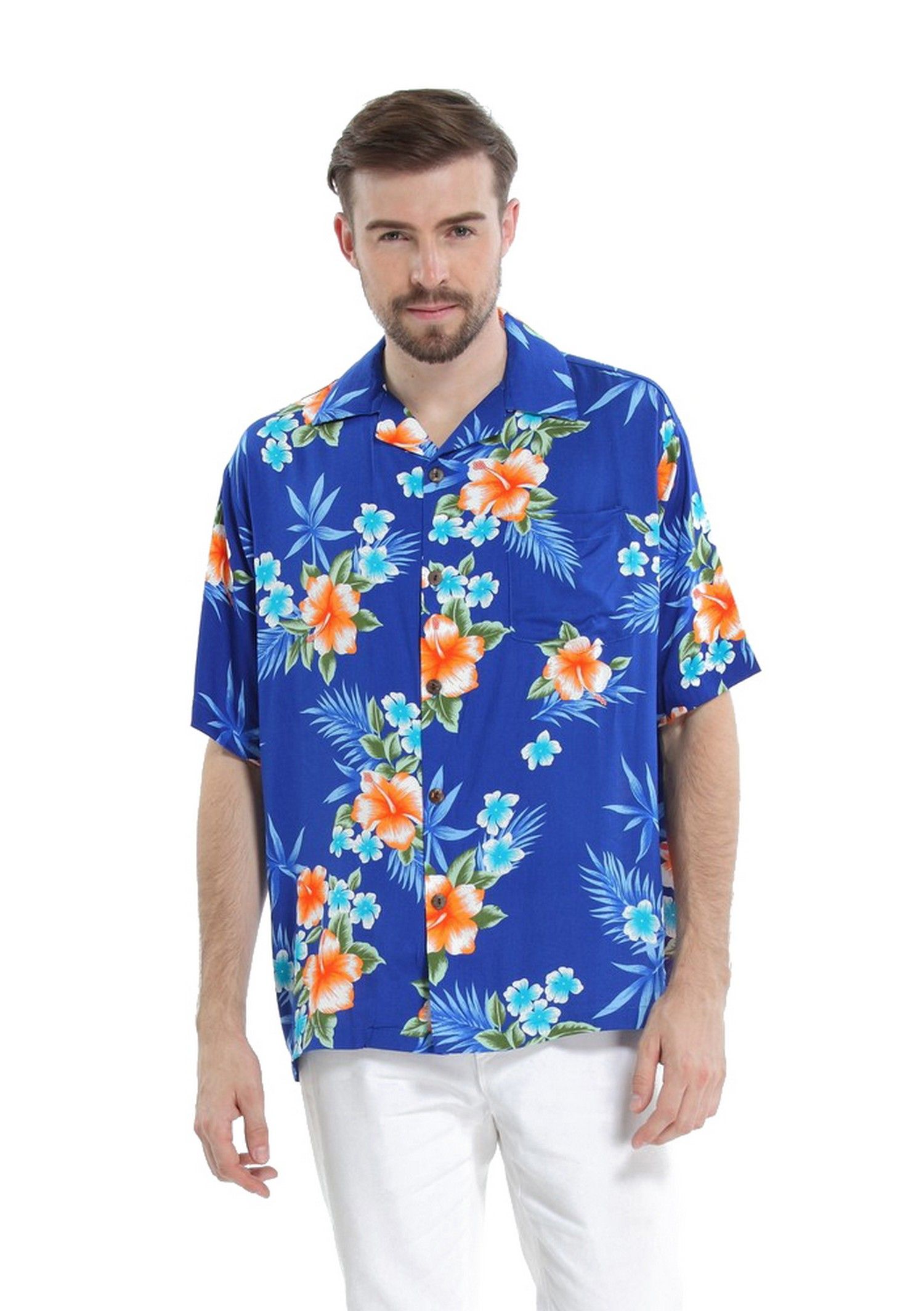 Hibiscus Blue High Quality Hawaii Shirt Ha49073