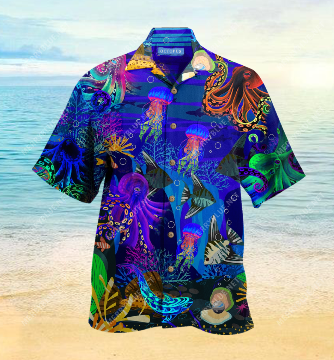 Neon Octopus Unisex Hawaii Shirt Ha44162