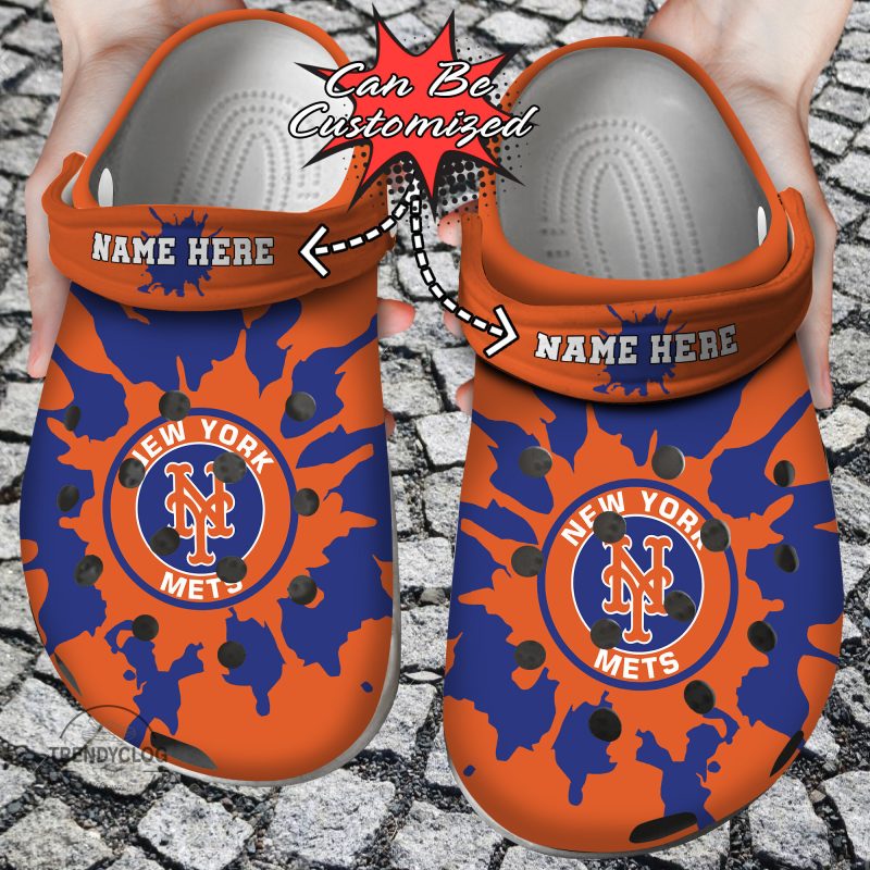 Baseball Personalized NY Mets Color Splash Clog Shoes