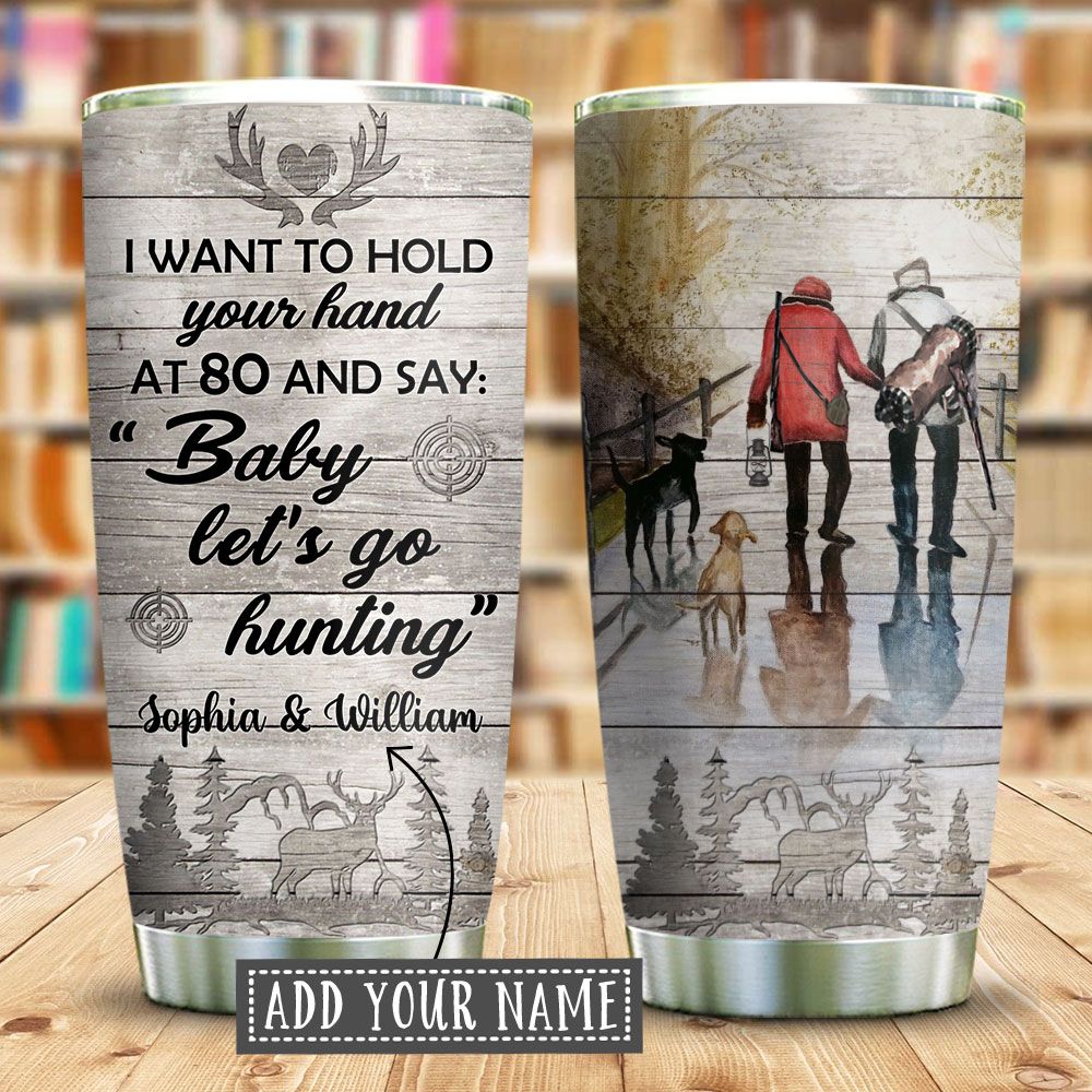 Old Couple Lets Go Hunting Personalized KD2 BGL1712010 Stainless Steel Tumbler