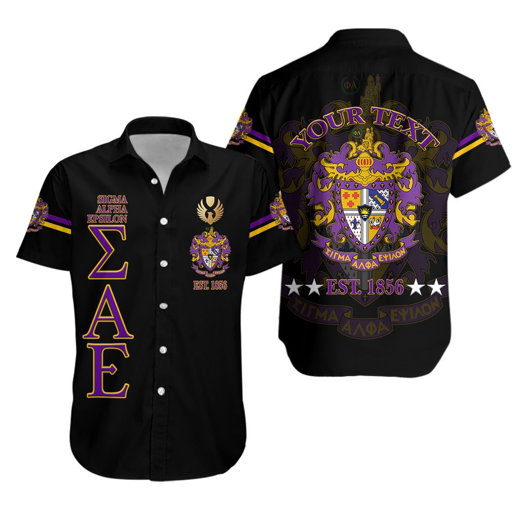 (Custom Personalised) Sigma Alpha Epsilon Sae Hawaiian Shirt Simple Style – Black Lion Ver Lt8