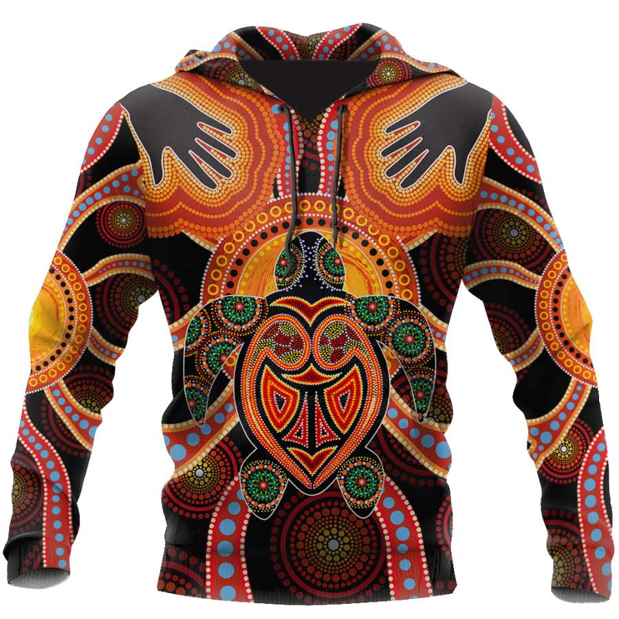 Aboriginal Turtle Touch the Sun Bedding Set, Australia Indigenous Painting Art shirts for men and women