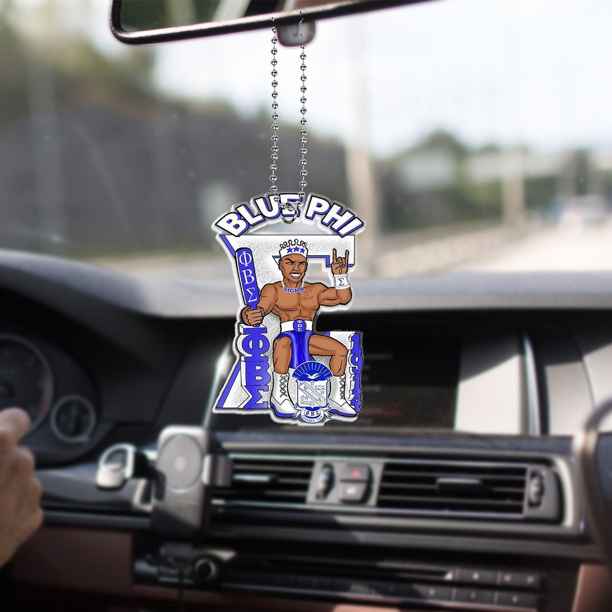 Fraternity Ornament – Phi Beta Sigma Blue Phi Car Hanging Ornament