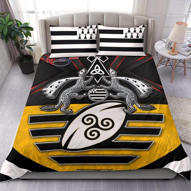 Happy St.Patrick's Day Bretagne Rugby Comforter Duvet Cover Bedding Sets | 100% Polyester | 3 Piece | King Queen Size | BS1221