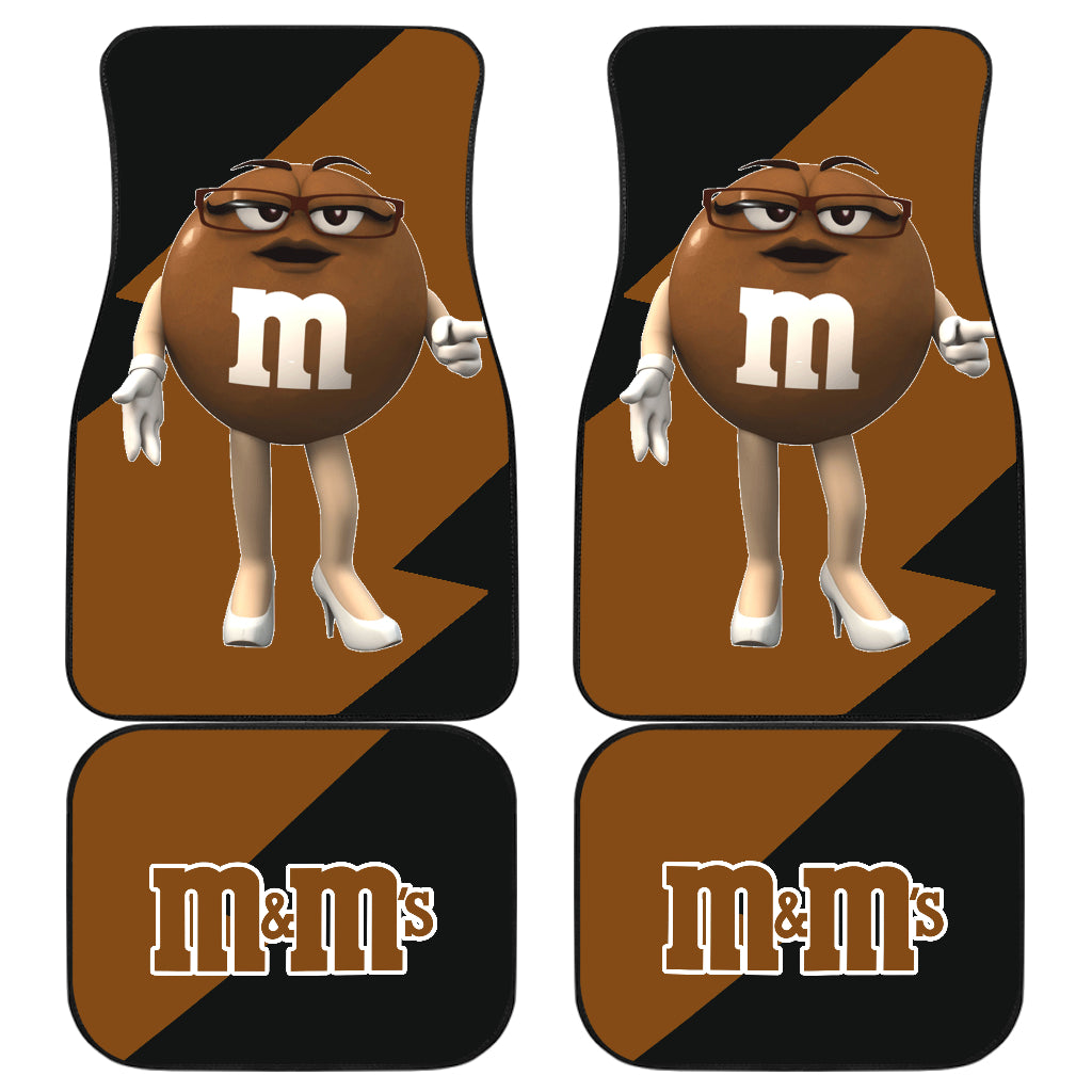 M&M’S Candy Ice Cream Cones Chocolate Brown Art Car Floor Mats Funny Gift Idea