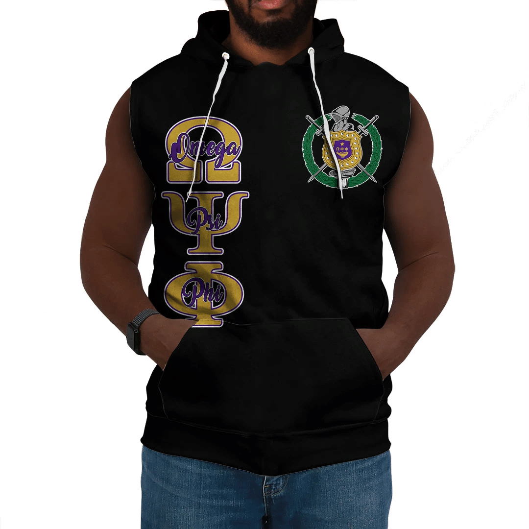 Wonderprint Hoodie Personalized Omega Psi Phi Sleeveless Hoodie Lt10