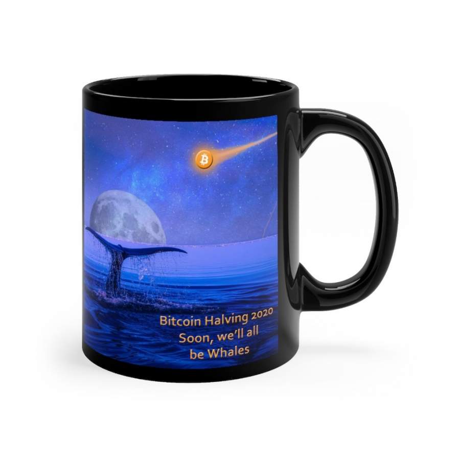 Bitcoin Halving 2020 – Soon We’ll All Be Whales – Coffee Mug (Black) 11oz