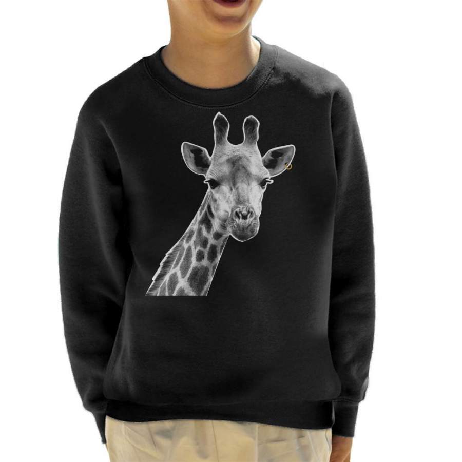 Giraffe With Earring Kid’s Sweatshirt