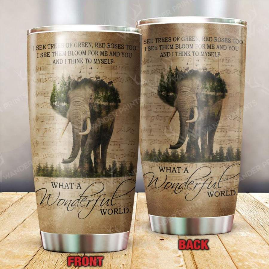 Music Sheet And I Think Elephant Stainless Steel Insulated Tumbler Cup