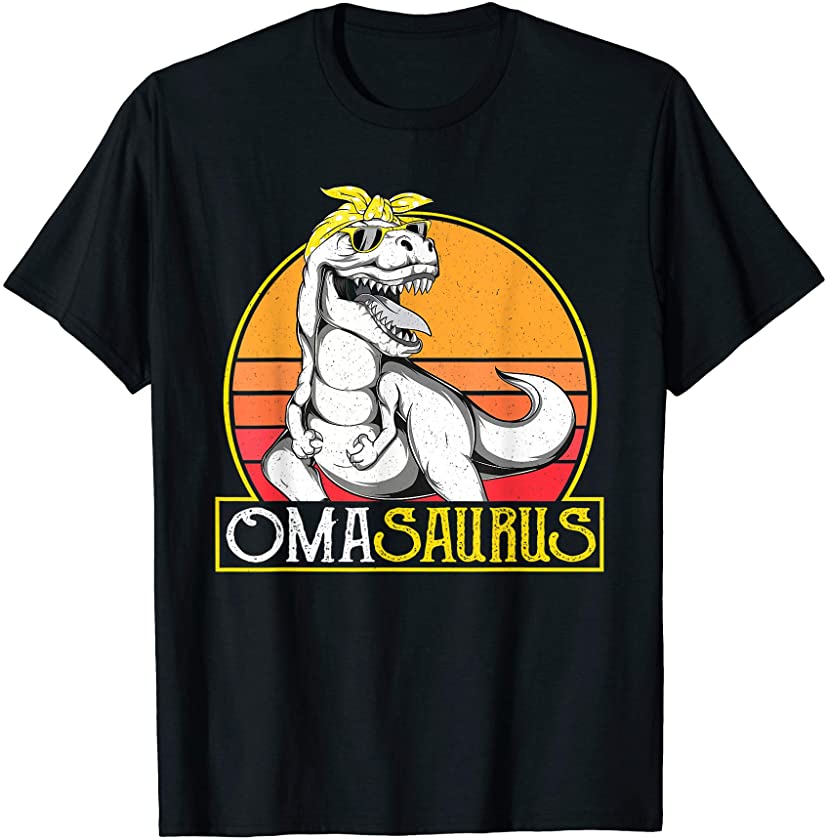 Vintage Oma Saurus T Shirt, Dinosaur German Grandma T Rex T-Shirt