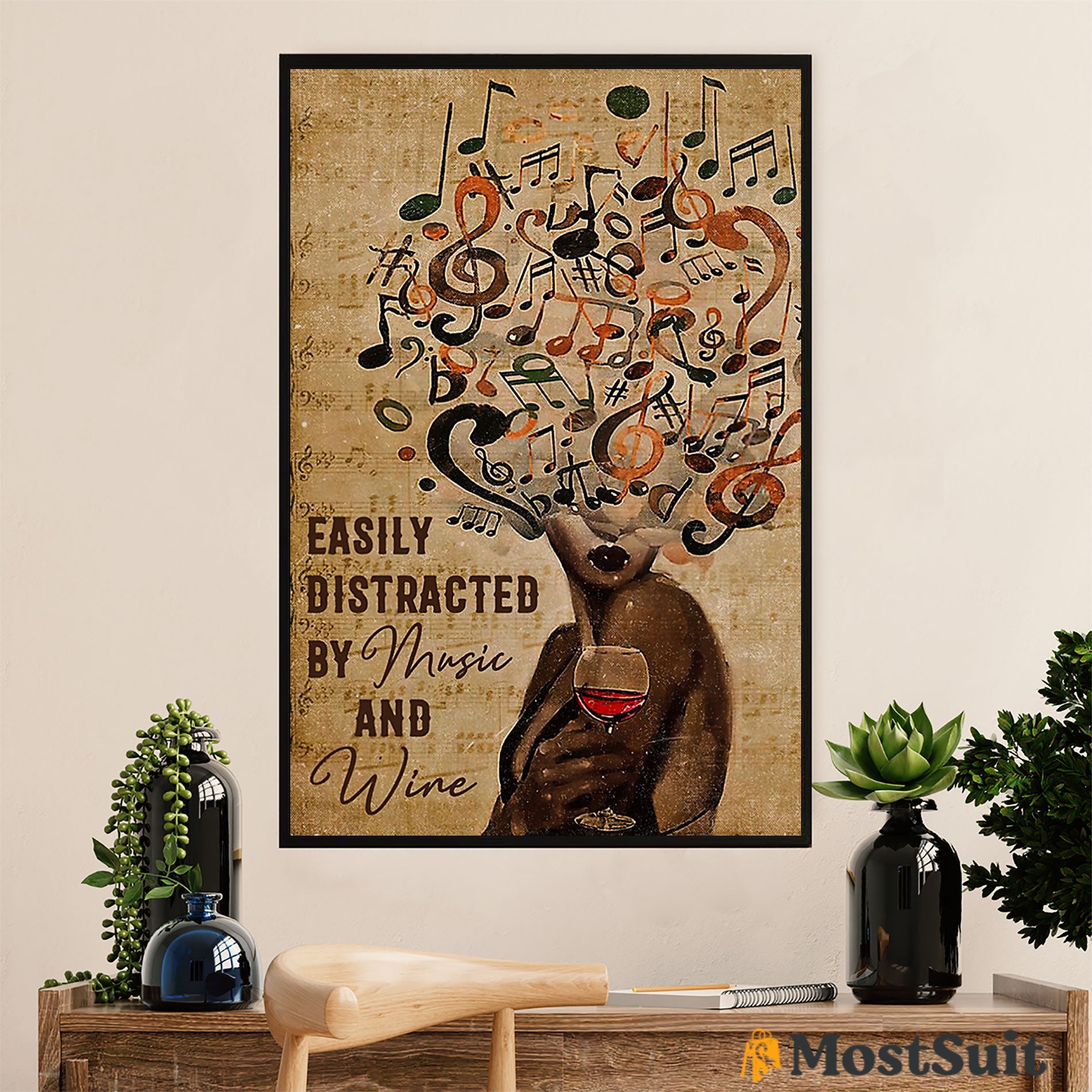 African American Afro Poster | Gift For Black Girl | Juneteenth Day Room Wall Art – Distracted By Music Wine