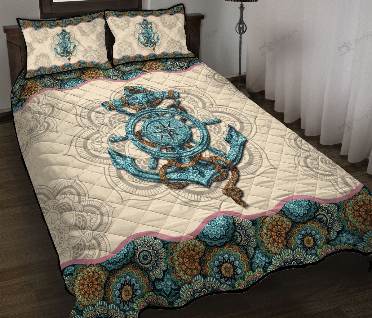 Anchor Sailor Mandala Pattern Quilt Bed Set & Quilt Blanket DVE21040801-DVQ21040801