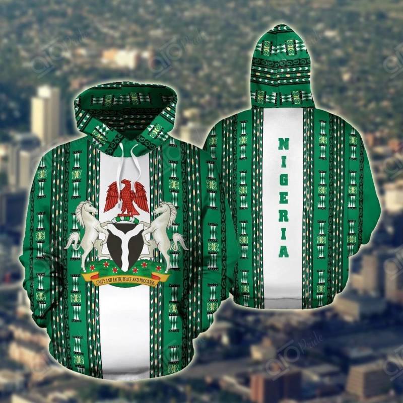 Nigeria Flag With Dashiki All Over Print Hoodies