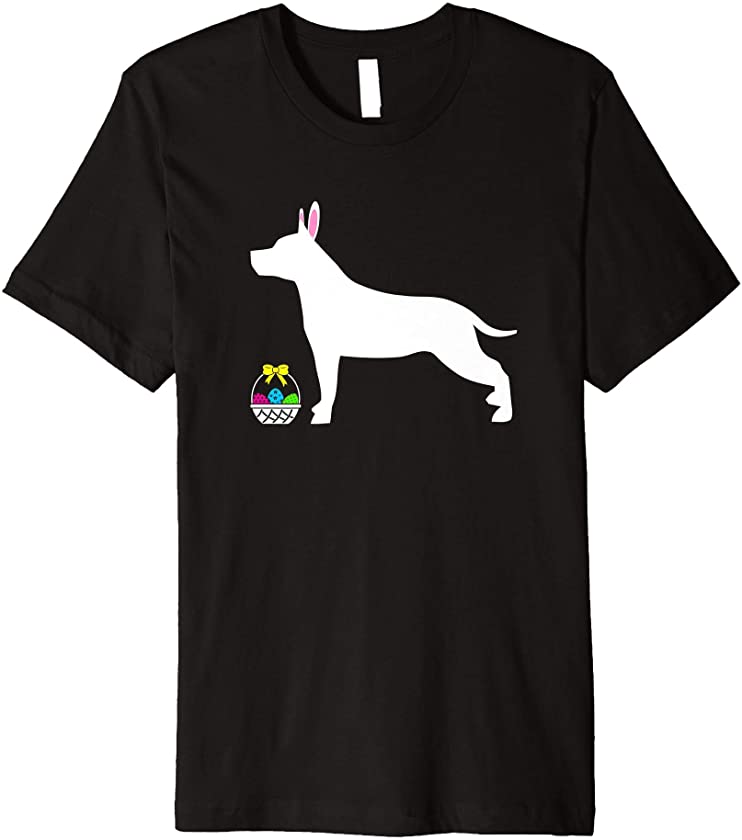 Pit Bull Easter Bunny Dog Silhouette Premium T-Shirt