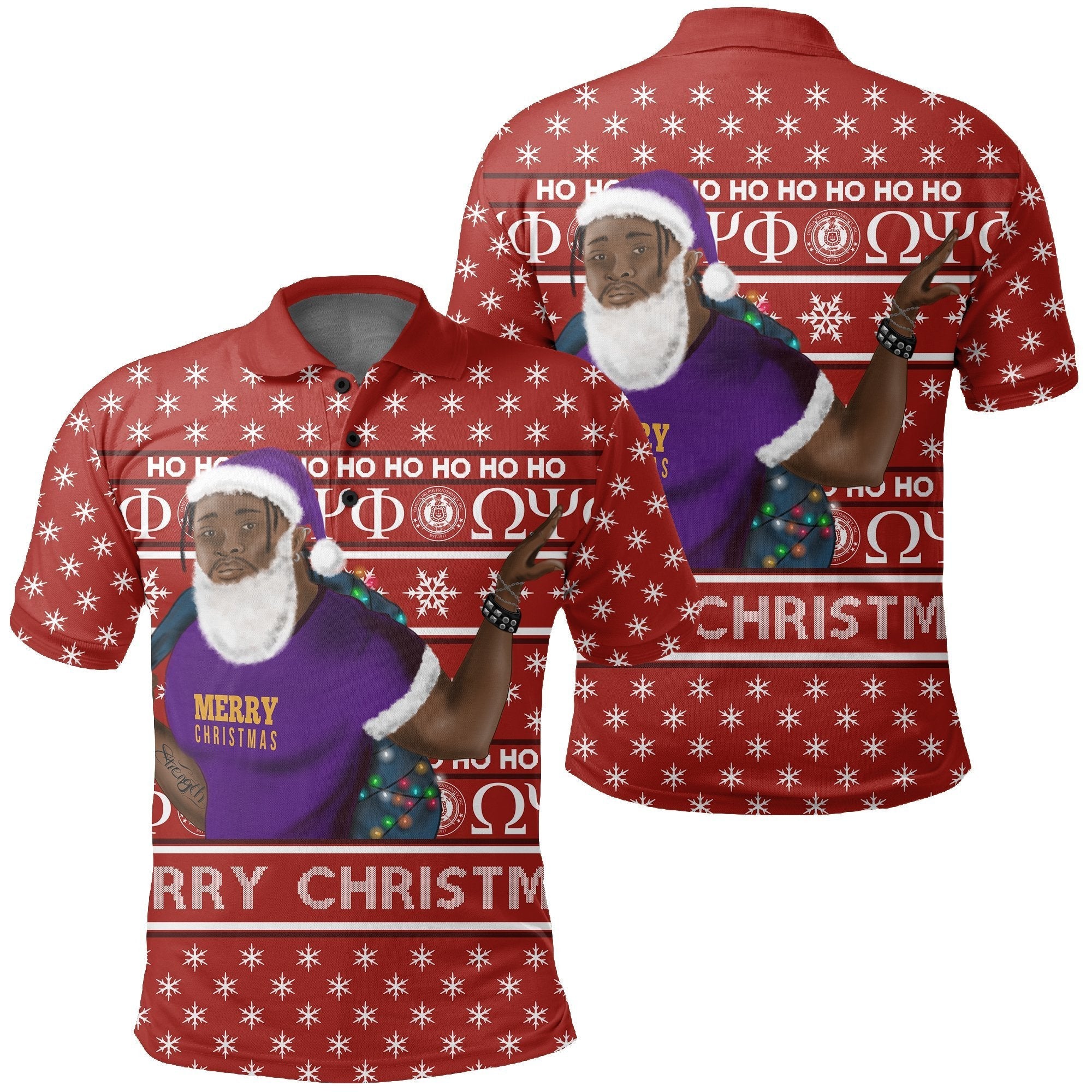 Christmas Omega Psi Phi Polo Shirt Best Red J1