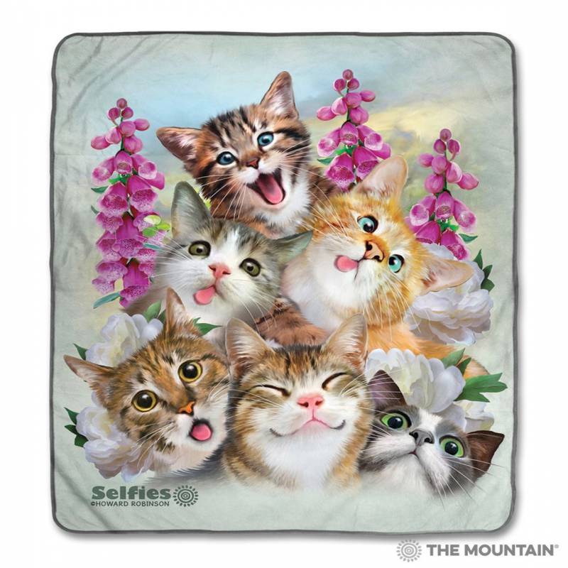 Kittens Selfie CLA1712475F Sherpa Fleece Blanket