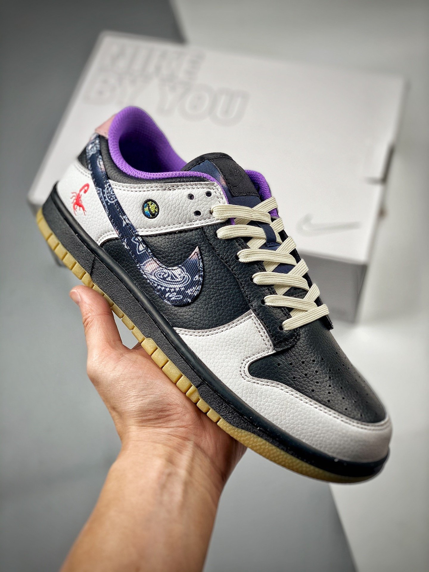 Custom Nike Dunk Low Black White Purple 5340986