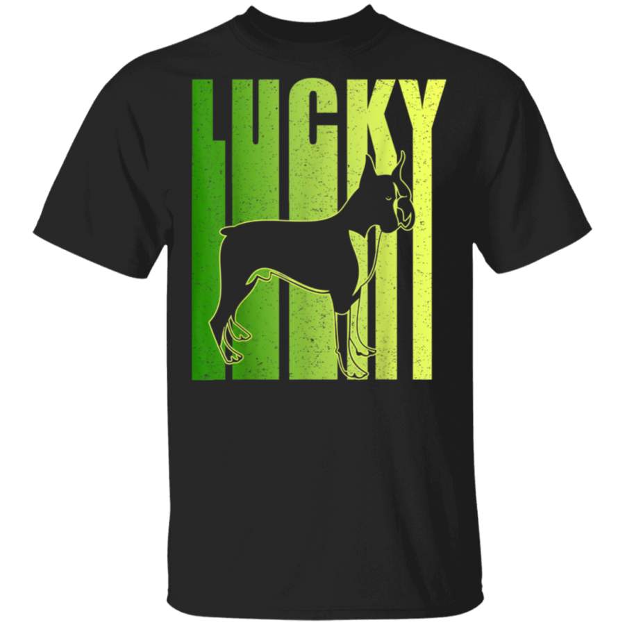 Vintage Funny Lucky Irish Boxer Dog St Patricks Day Gift Tshirt