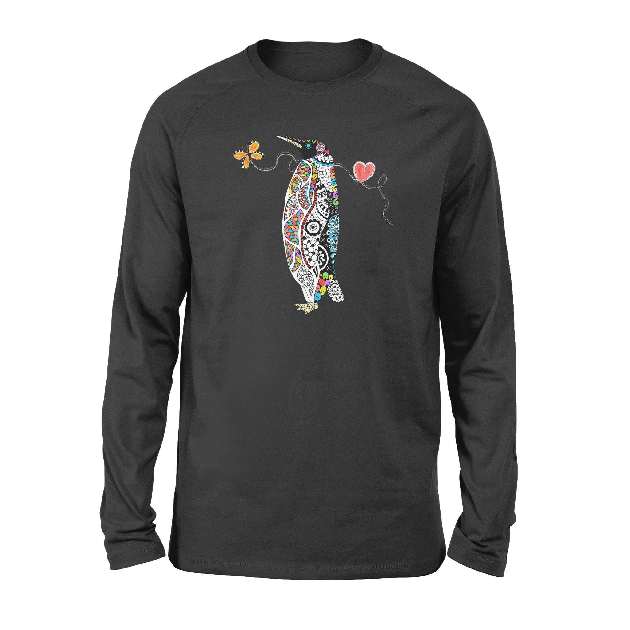 zentangle rainbow penguin premium long sleeve 990