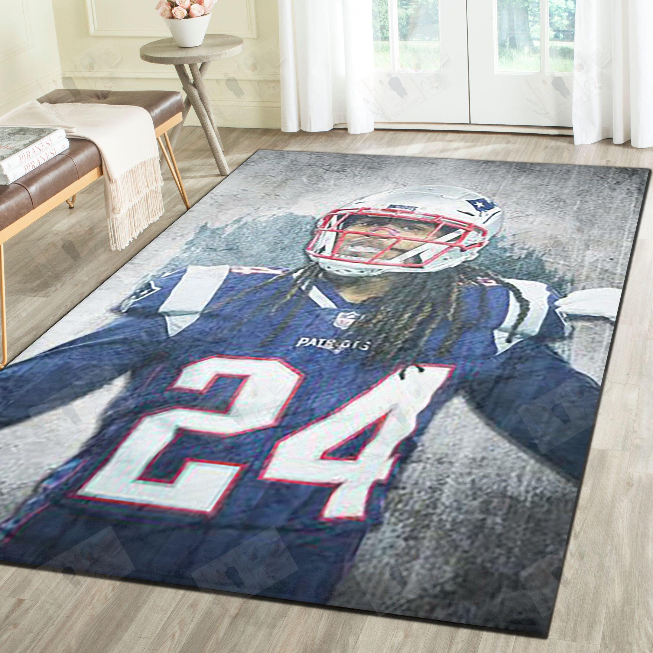 New England Patriots Rug, Football Team Living Room Bedroom Carpet, Sports Floor Mat