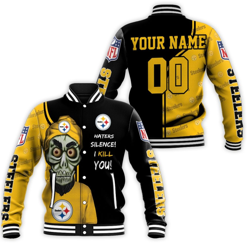 Pittsburgh Steelers Haters Silence Personalized Baseball Jacket For Men Women