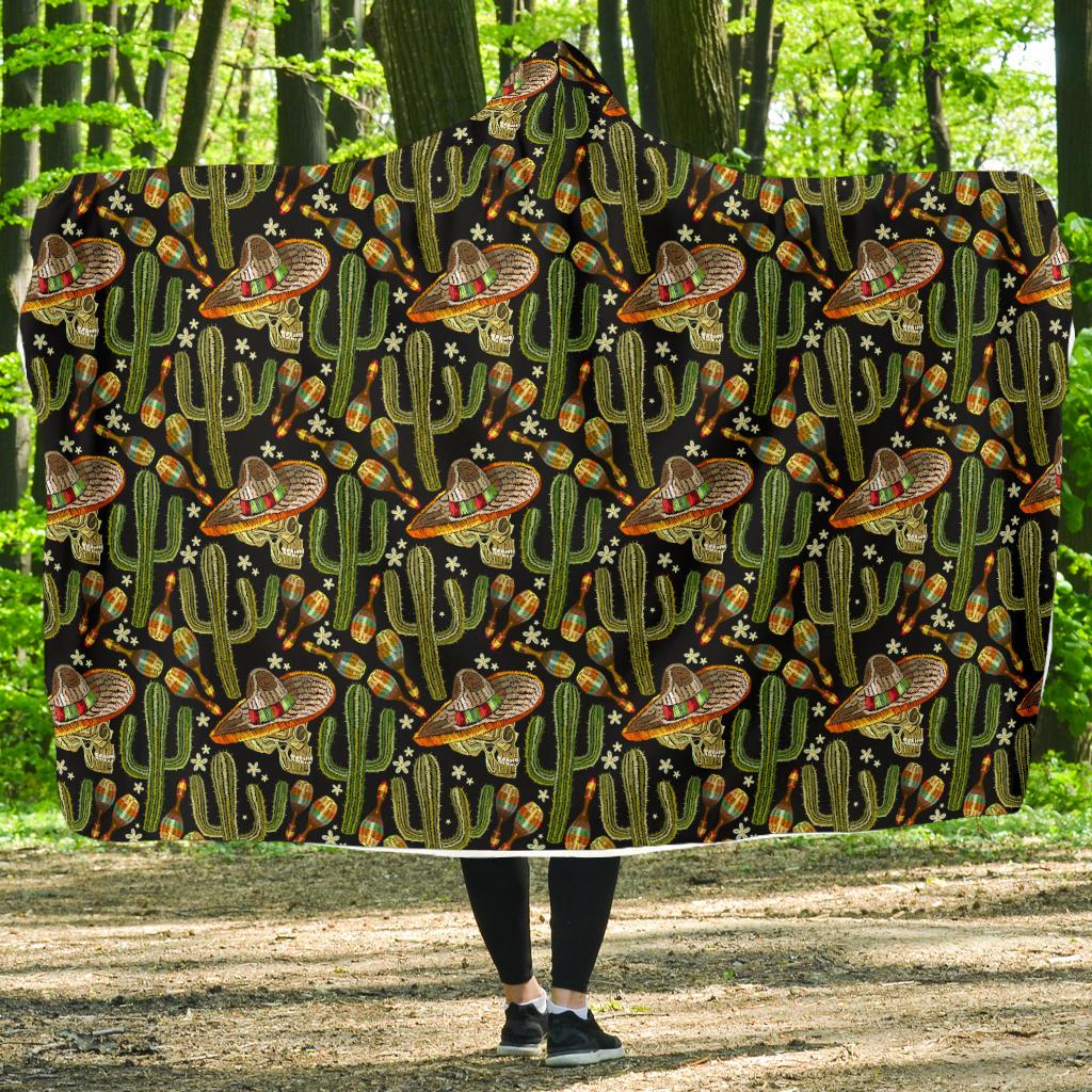 Western Style Print Hooded Blanket