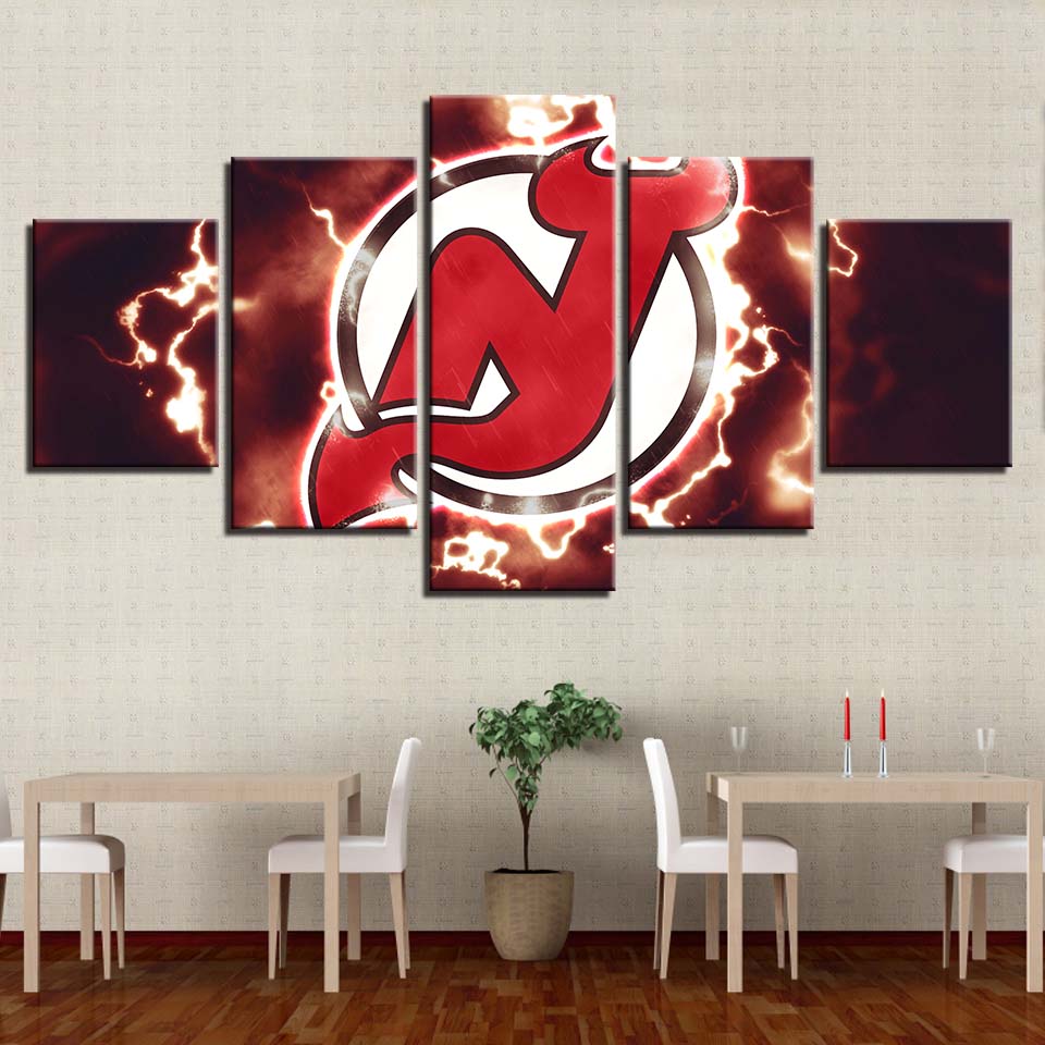 New Jersey Devils Wall Art Thunder For Living Room Bedroom Wall Decor 2972