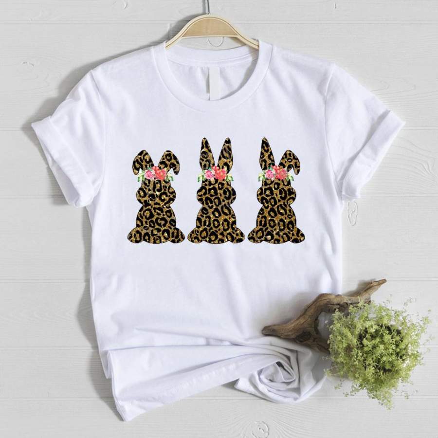 Easter leopard bunnies with floral shirt – GST