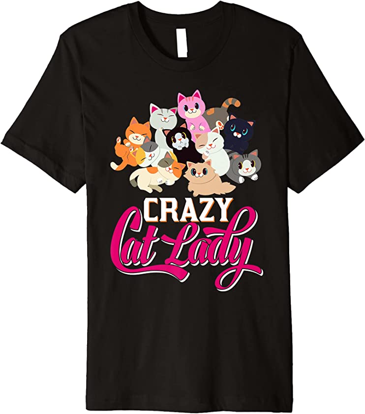 Vintage Crazy Cat Lady Feline Kitty Cat Lover Kitten Cat Premium T-Shirt