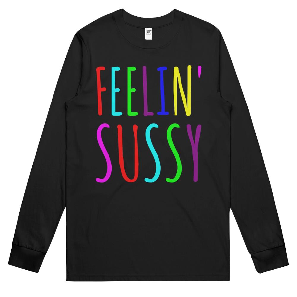 Feelin’ Sussy Mobile Gamer Funny Sus Imposter Crew Colors Long Sleeve T Shirts