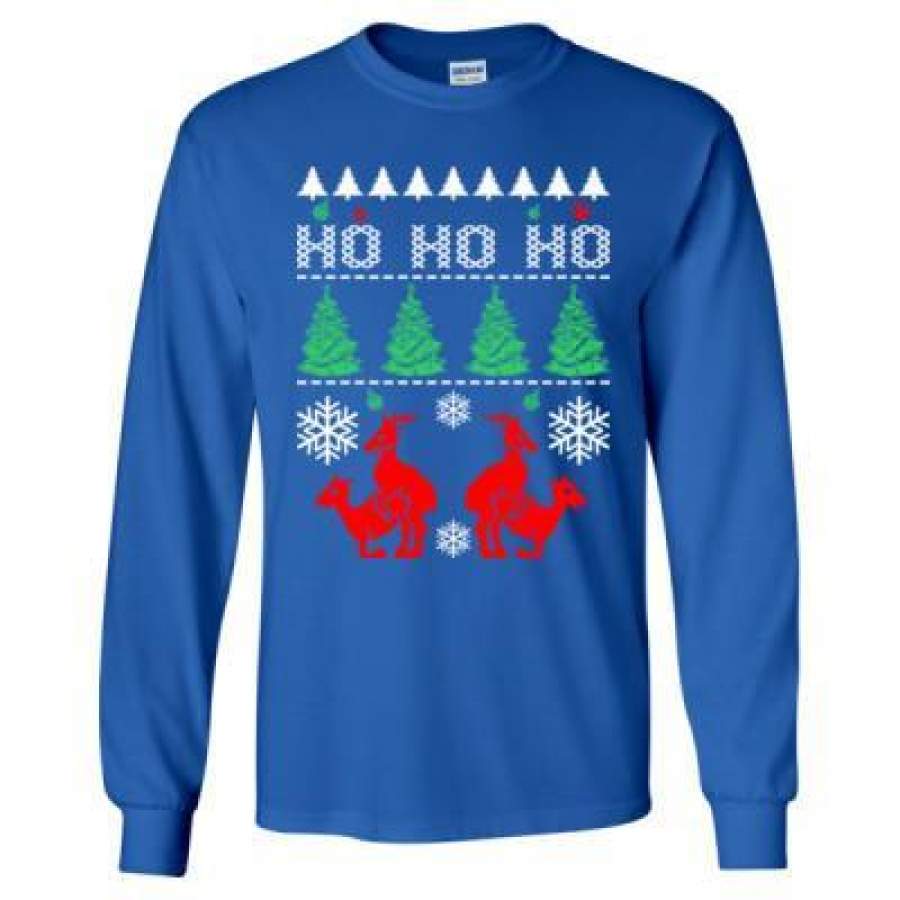 AGR Ho Ho Ho Ugly Sweater Reindeer Christmas – Long Sleeve T-Shirt