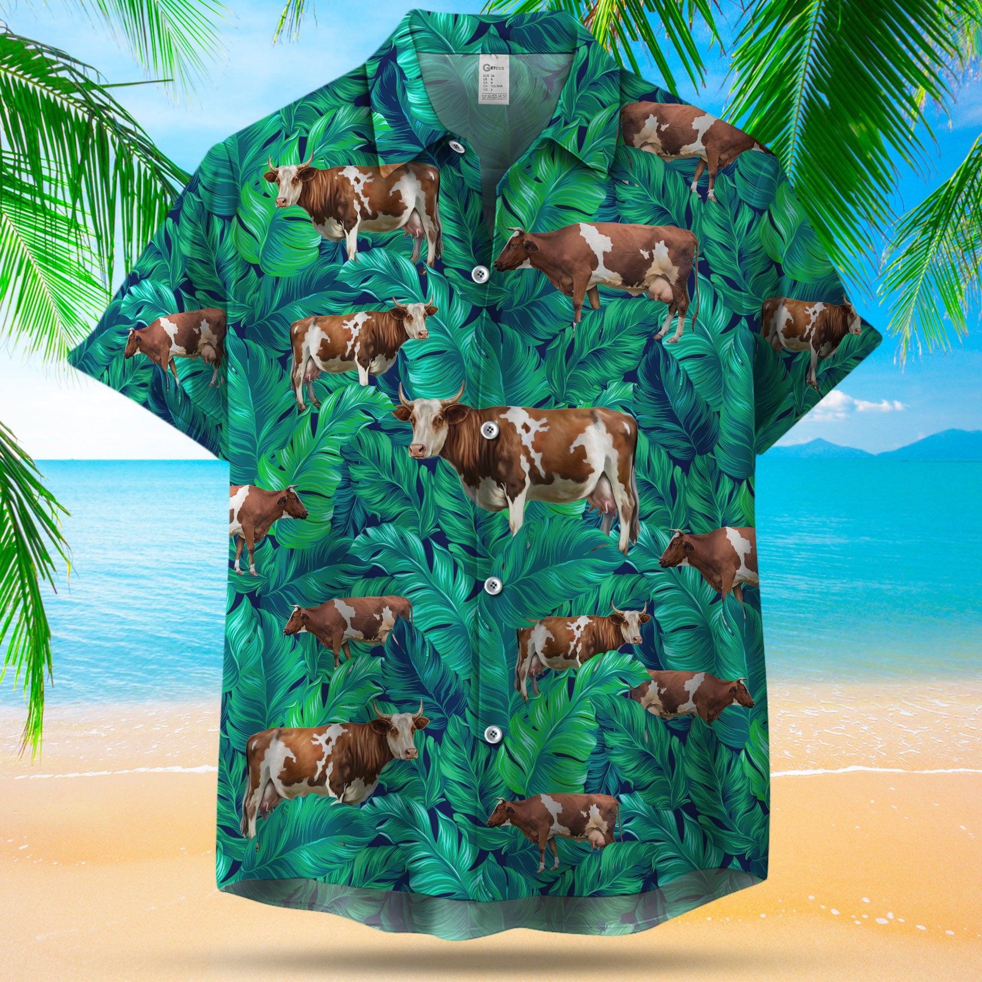 Dairy Cows Seamless Pattern Hawaii Shirt Ha66720