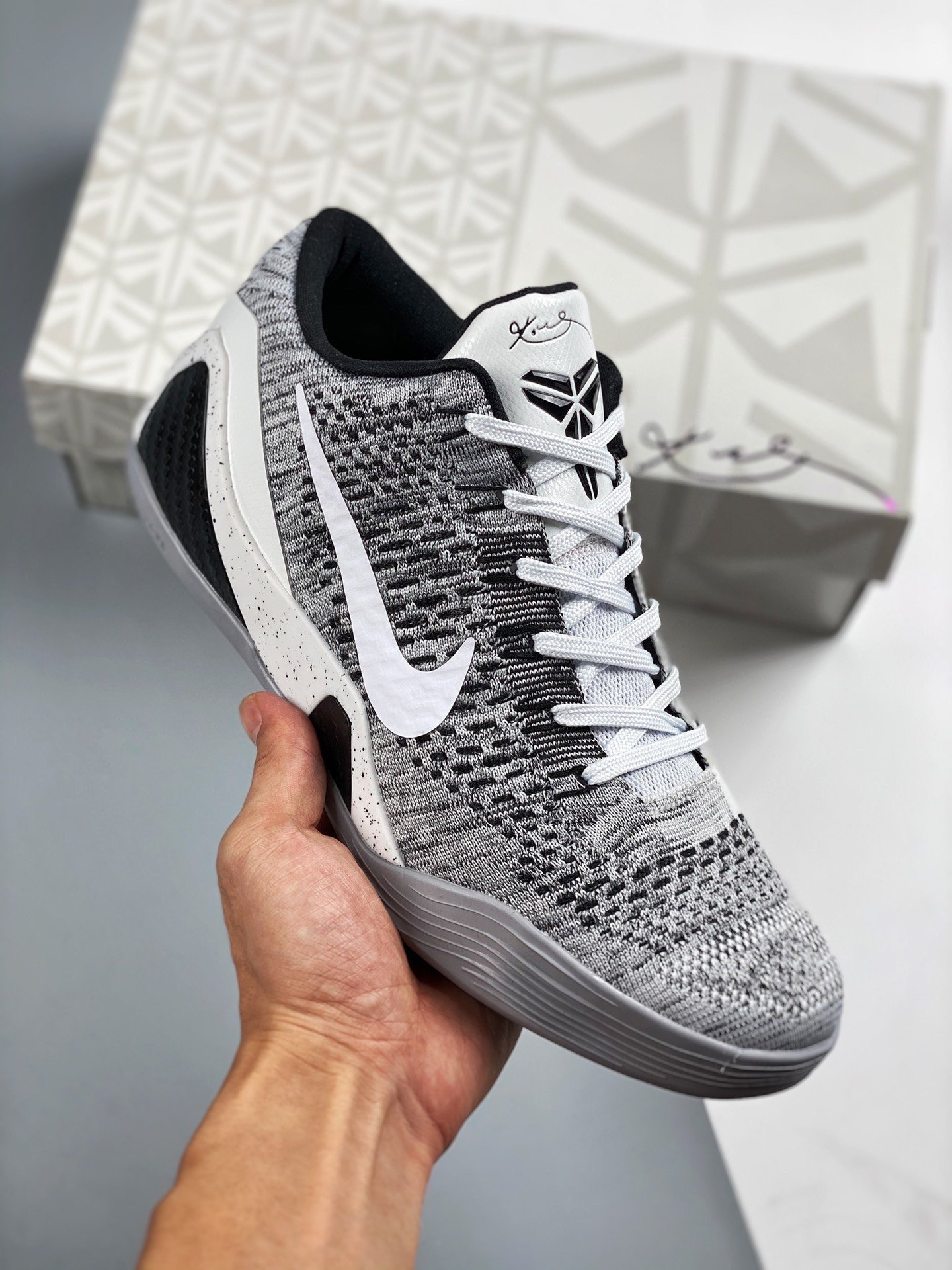 Nike Kobe 9 Elite Low Beethoven WhiteBlack-Wolf Grey 5338422 3001