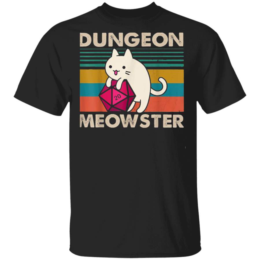 Dungeon Meowster Retro Vintage Funny Cat Lover T-Shirt