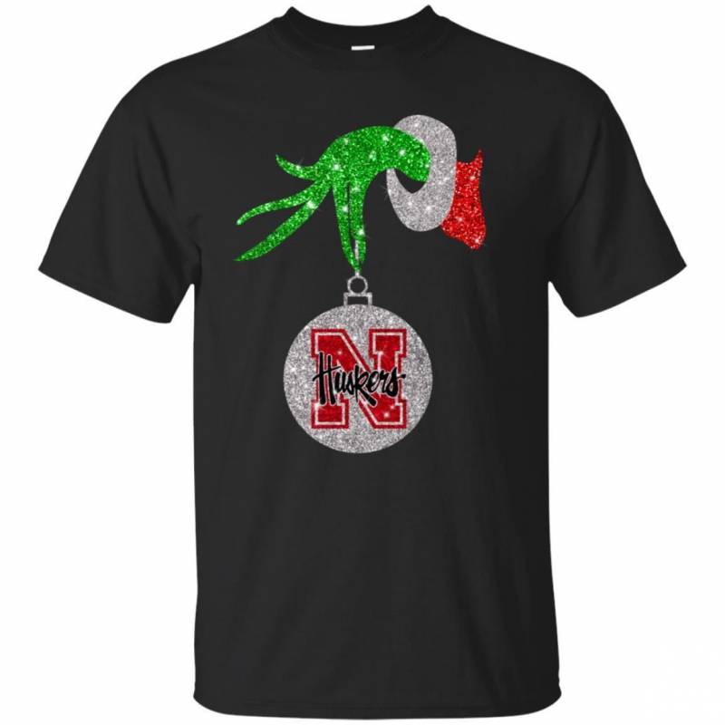 Nebraska Cornhuskers Glitter Grinch Monogram Ornament Christmas Gift Classic T-shirt