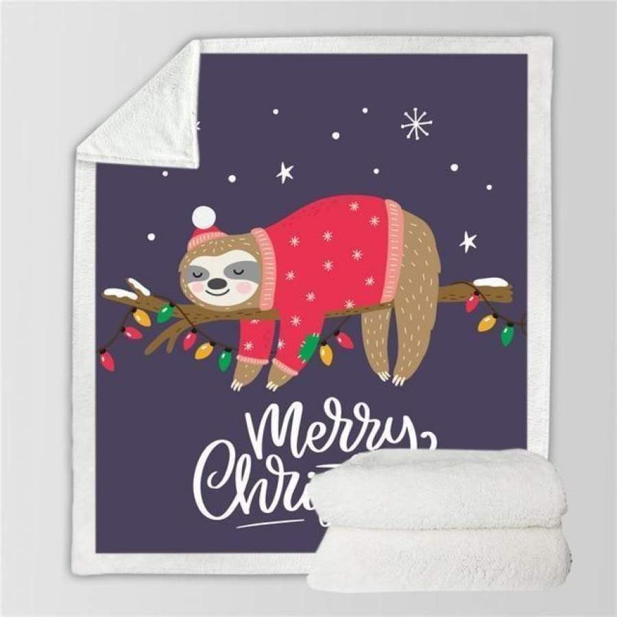 X-Mas Sleeping Sloth Blanket Christmas Decoration Ideas Christmas Gift Ideas