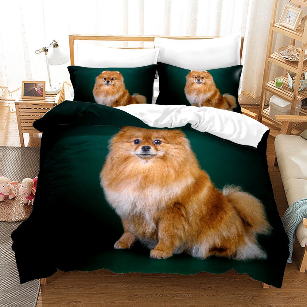 Various Pet Dogs Duvet Cover Sets Husky Cover Pillowcases 3D Cute Puppys Bedding Set Queen King Size Bed Cover