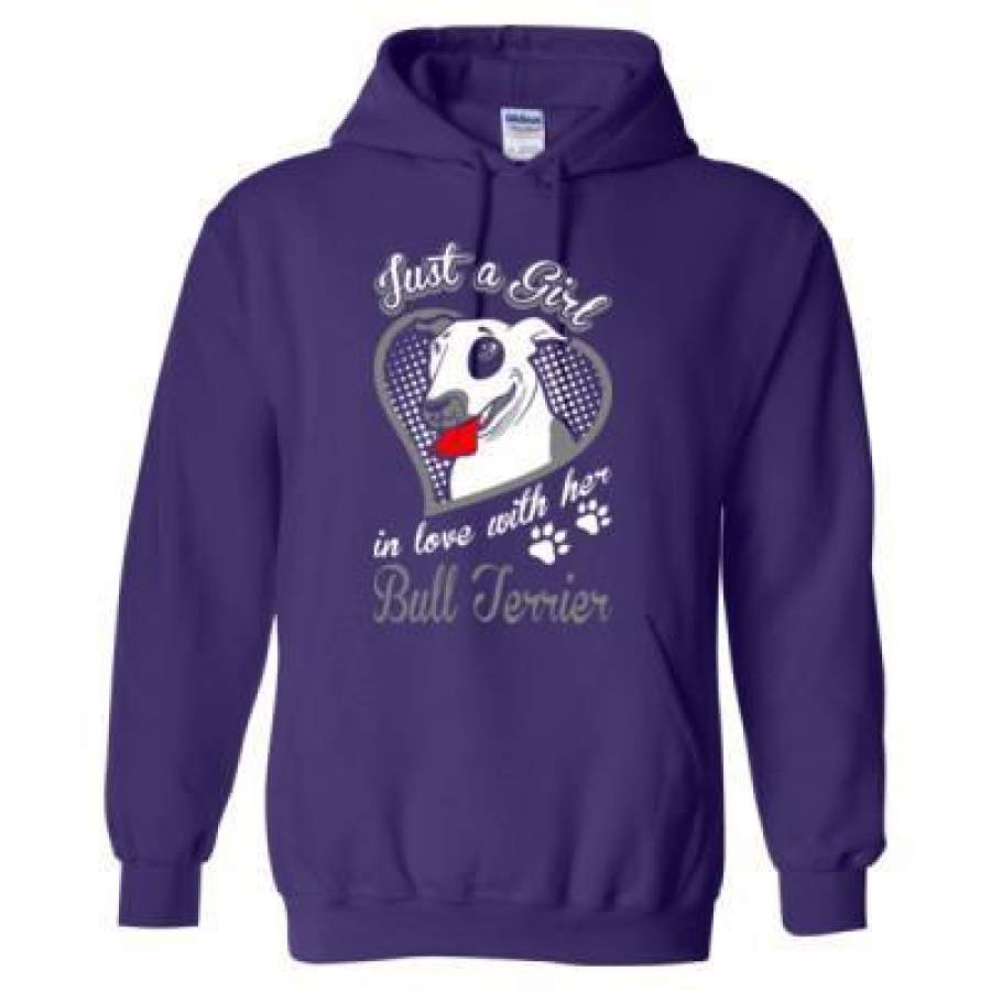 AGR Just A Girl In Love With Her Bull Terrier Dog – Heavy Blend™ Hooded Sweatshirt