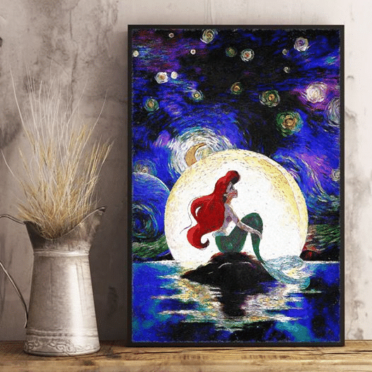 Ariel The Little Mermaid For Men And Women Home Living Room Wall Decor Vertical Poster Canvas