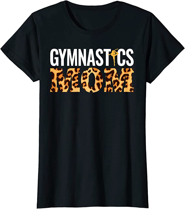 Womens Funny Gymnastics Mom Leopard Graphic For Women Gymnast T-Shirt