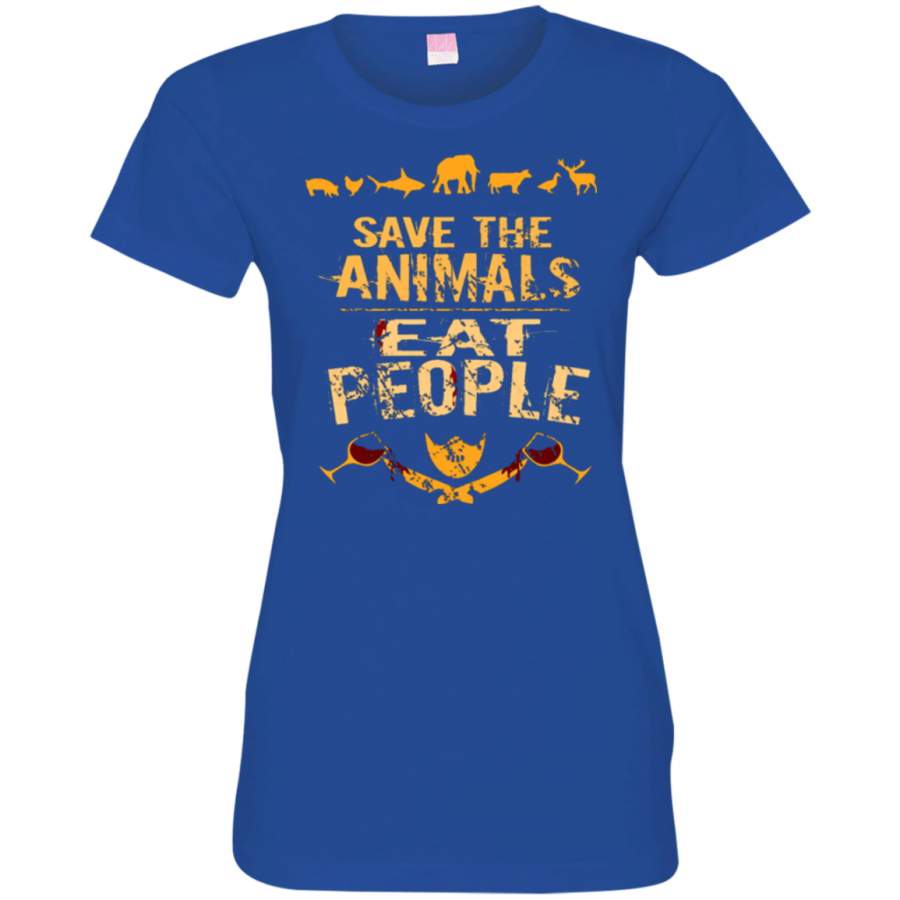 save the animals, EAT PEOPLE 4 Ladies’ Fine Jersey T-Shirt