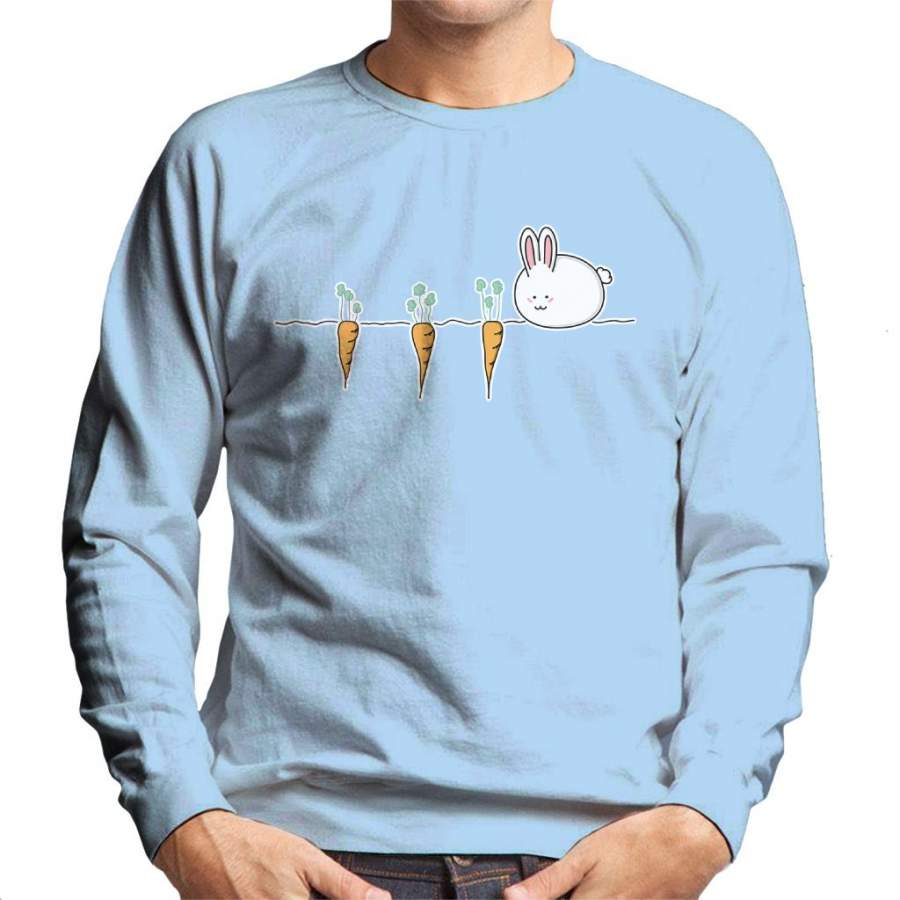 Cute Easter Bunny Rabbit With Carrots Men’s Sweatshirt