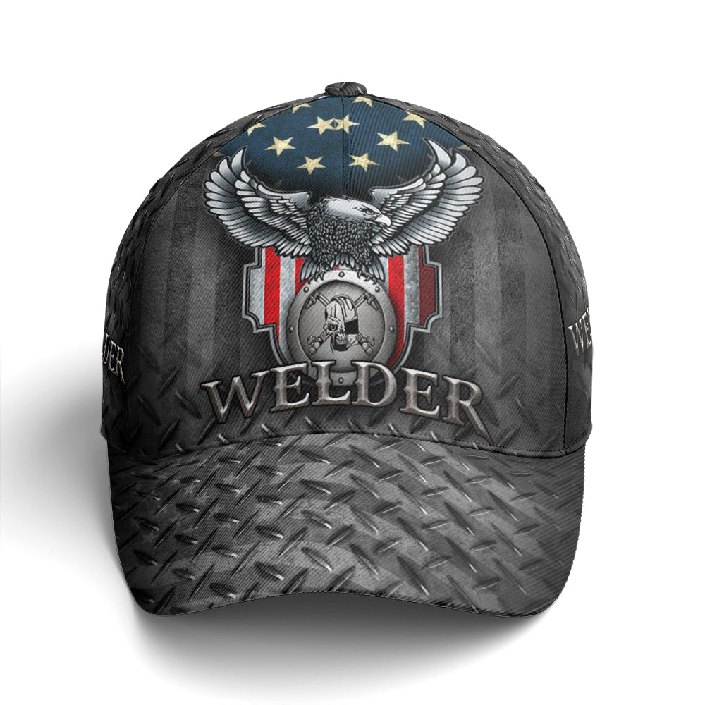 Us Eagle Baseball Cap For Welder Metalic Style Coolspod