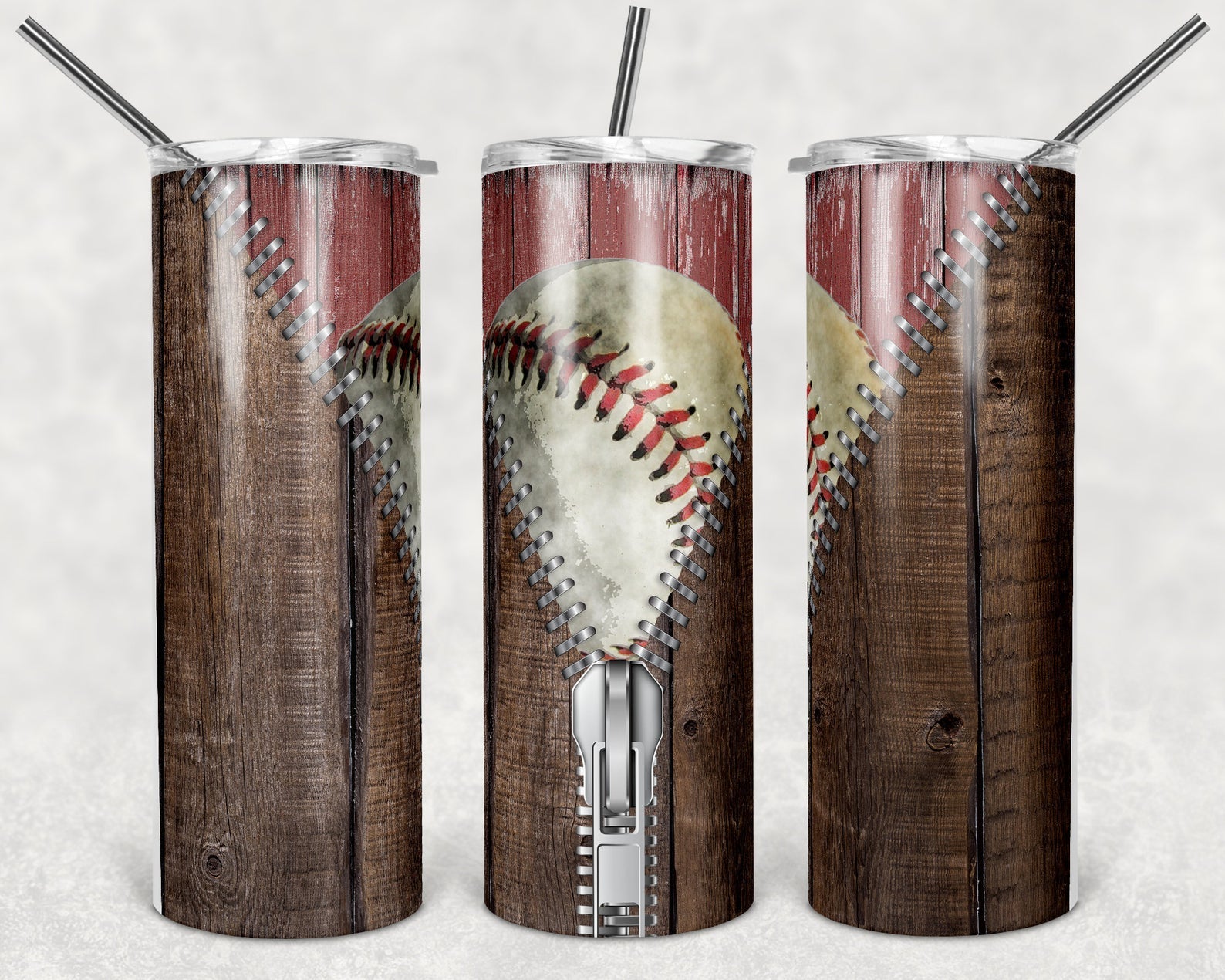 Zipper Baseball 20Oz Skinny Tumbler