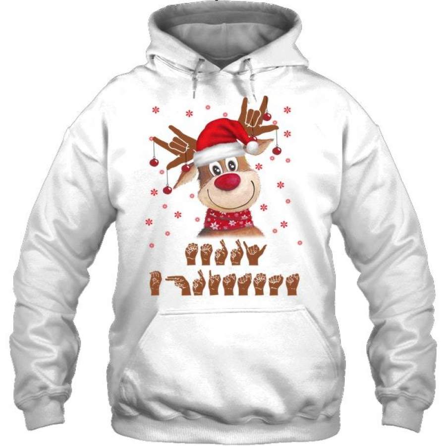 Merry Christmas Super Cute Reindeer Hoodie