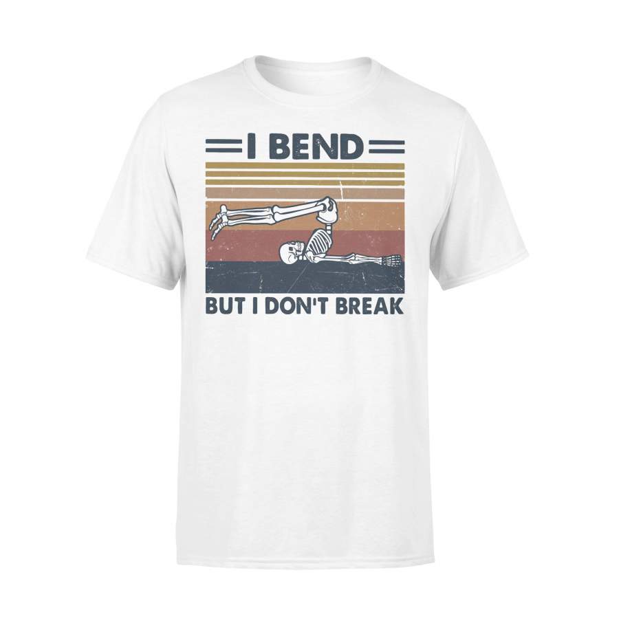 Skeleton Yoga I Bend But I Don’t Break Vintage Retro T-shirt